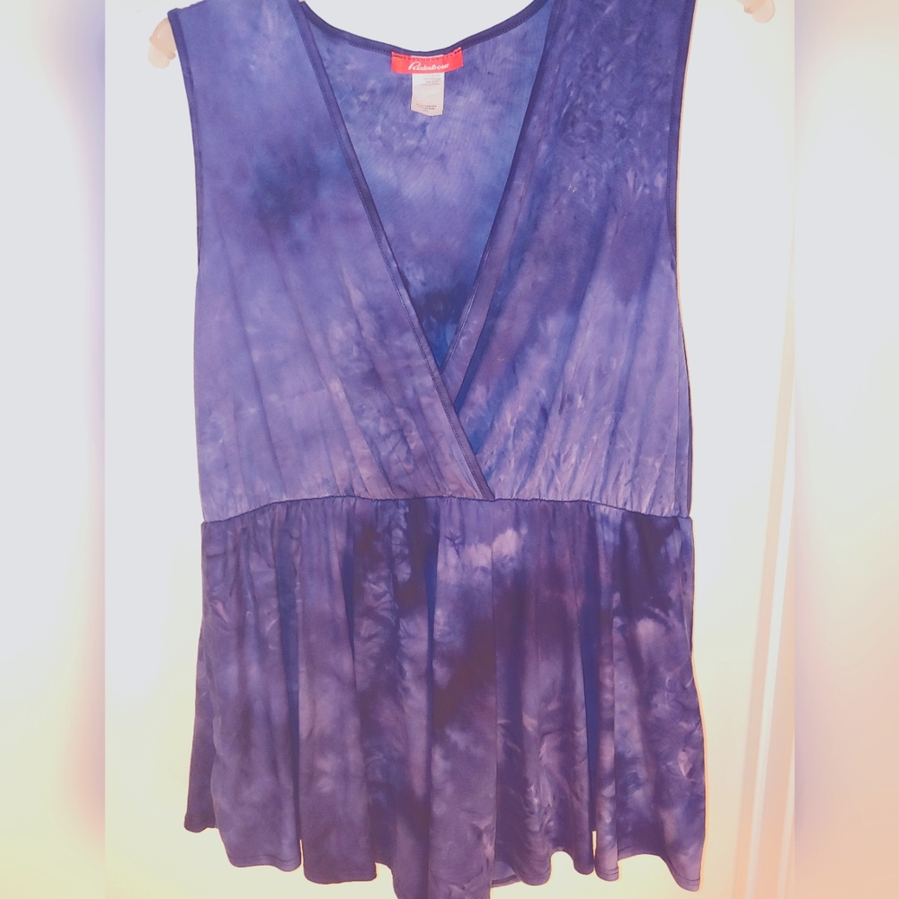 Blue tie dye sleeveless body suit in 3XL brand Rainbowshop.com